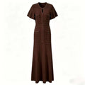 Robe Sandro - Longue Maille Strassée - Marron