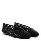 Ballerines Chanel - Coton brodé Noir