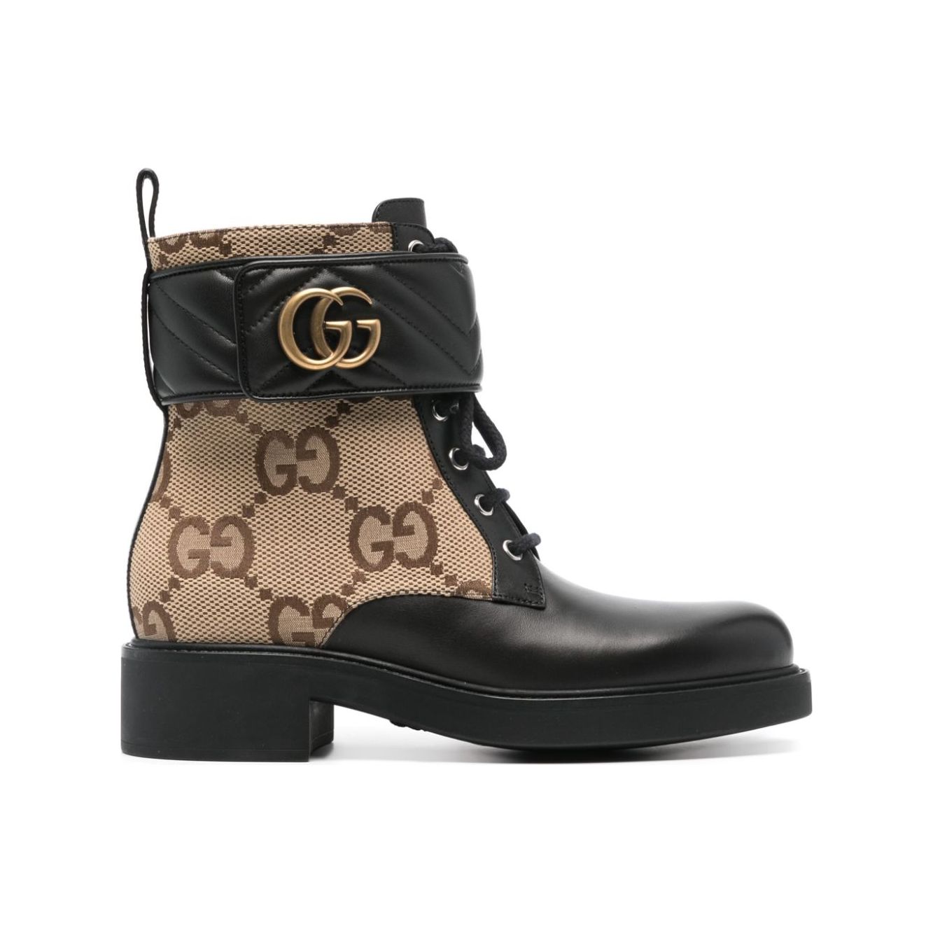 Bottines Gucci en toile GG à plaque logo