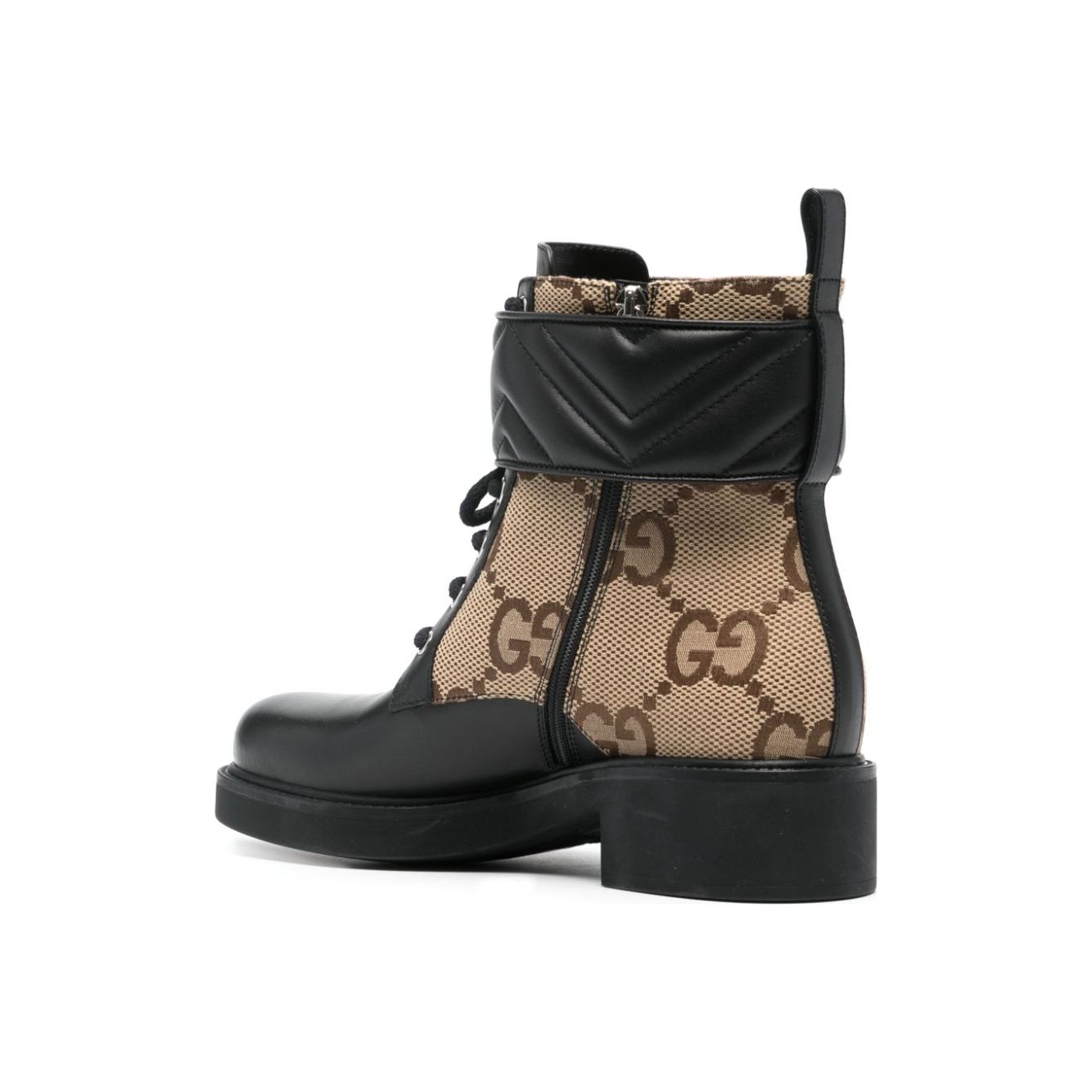 Bottines Gucci en toile GG à plaque logo