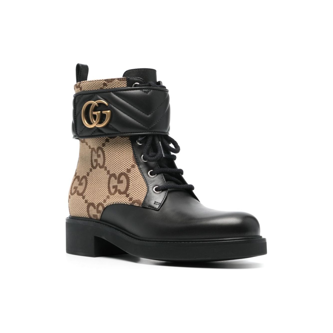 Bottines Gucci en toile GG à plaque logo