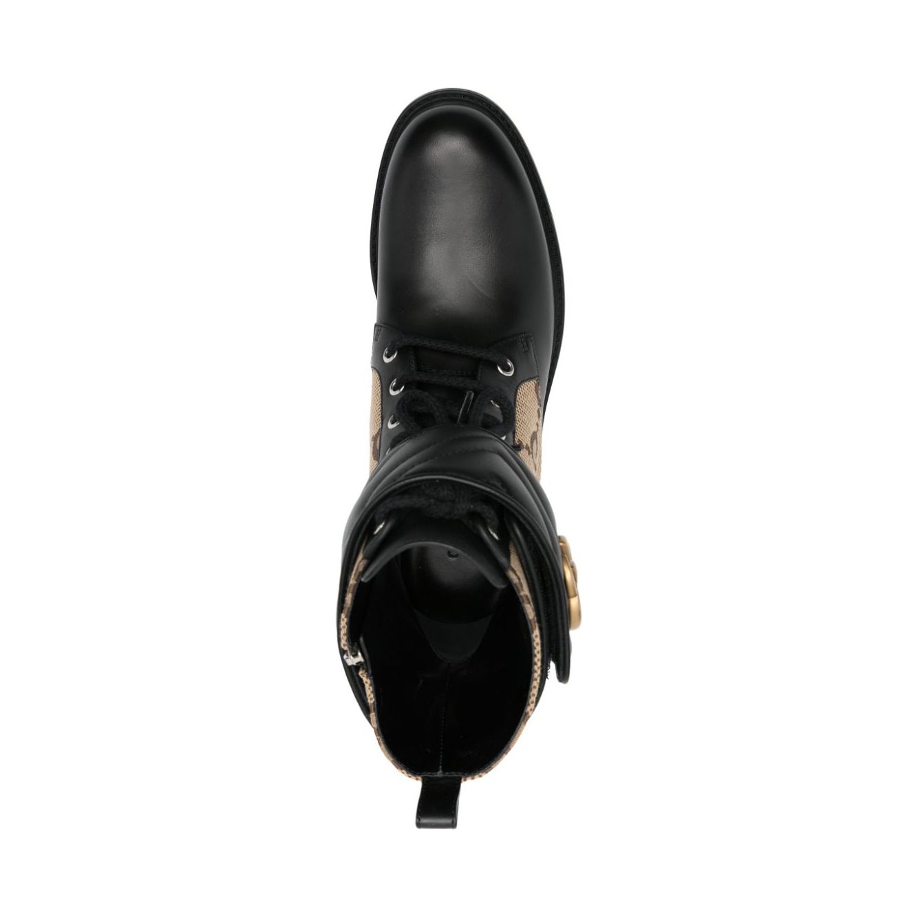 Bottines Gucci en toile GG à plaque logo