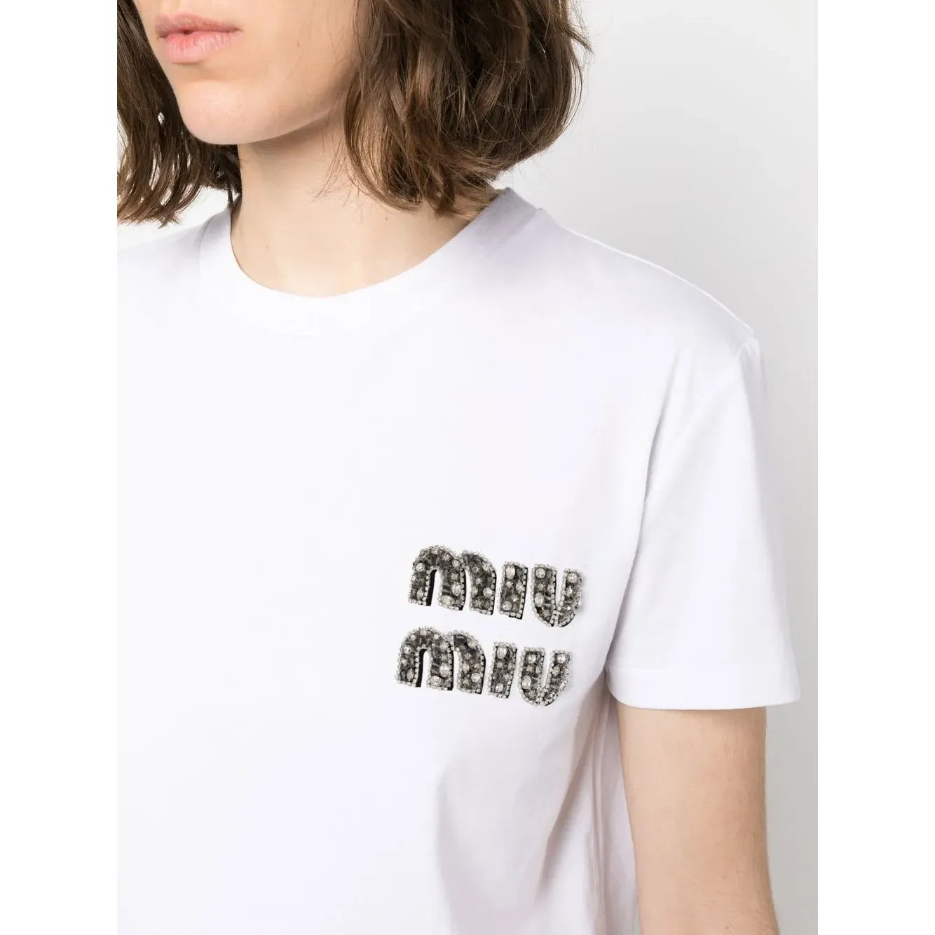 T-shirt Miu Miu - Coton - Blanc