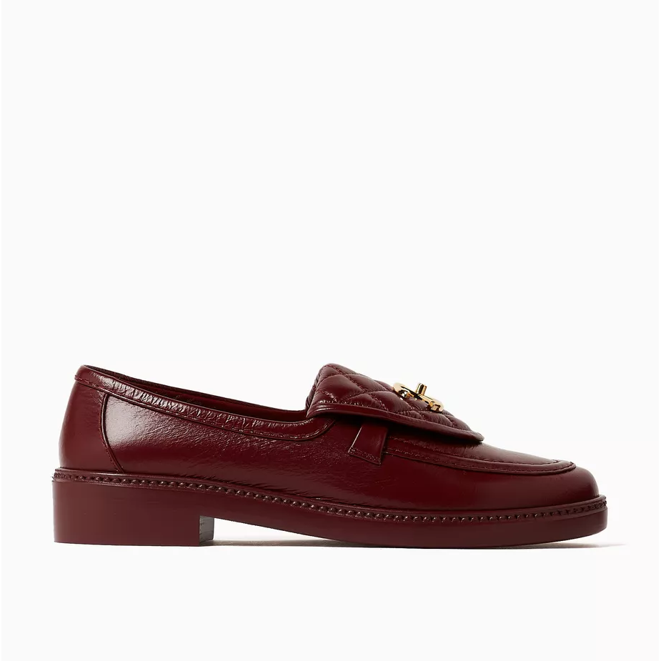 Mocassins Chanel - Turnlock - Cuir - Bordeaux