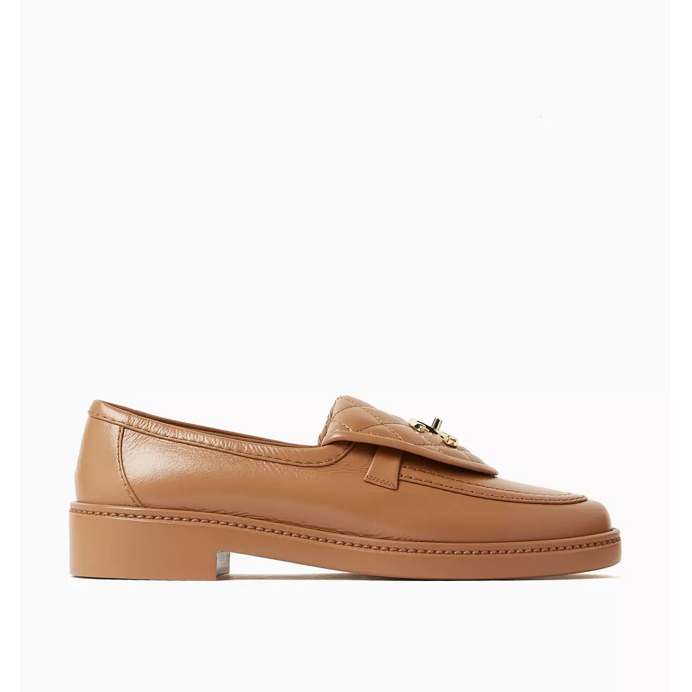 Mocassins Chanel - Turnlock - Cuir - Beige