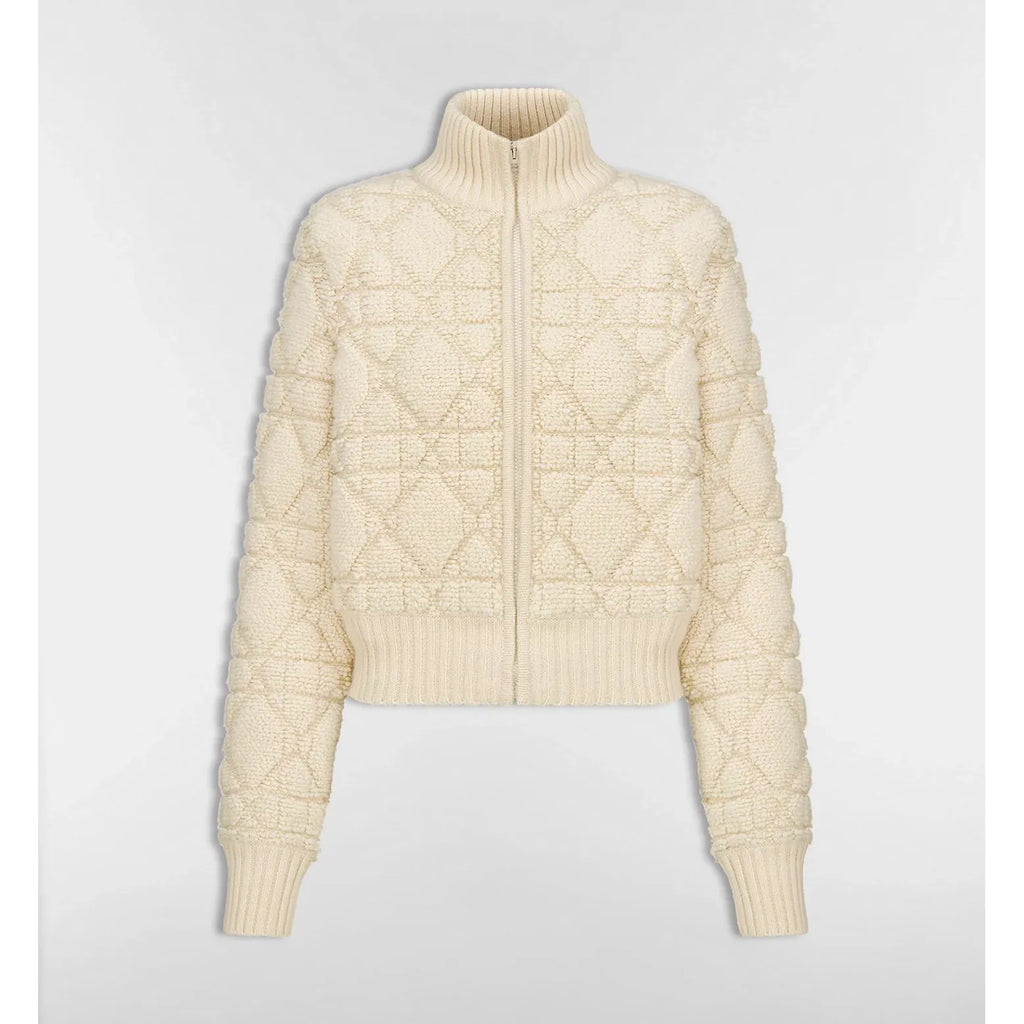 Cardigan Dior zippé Macrocannage - Beige