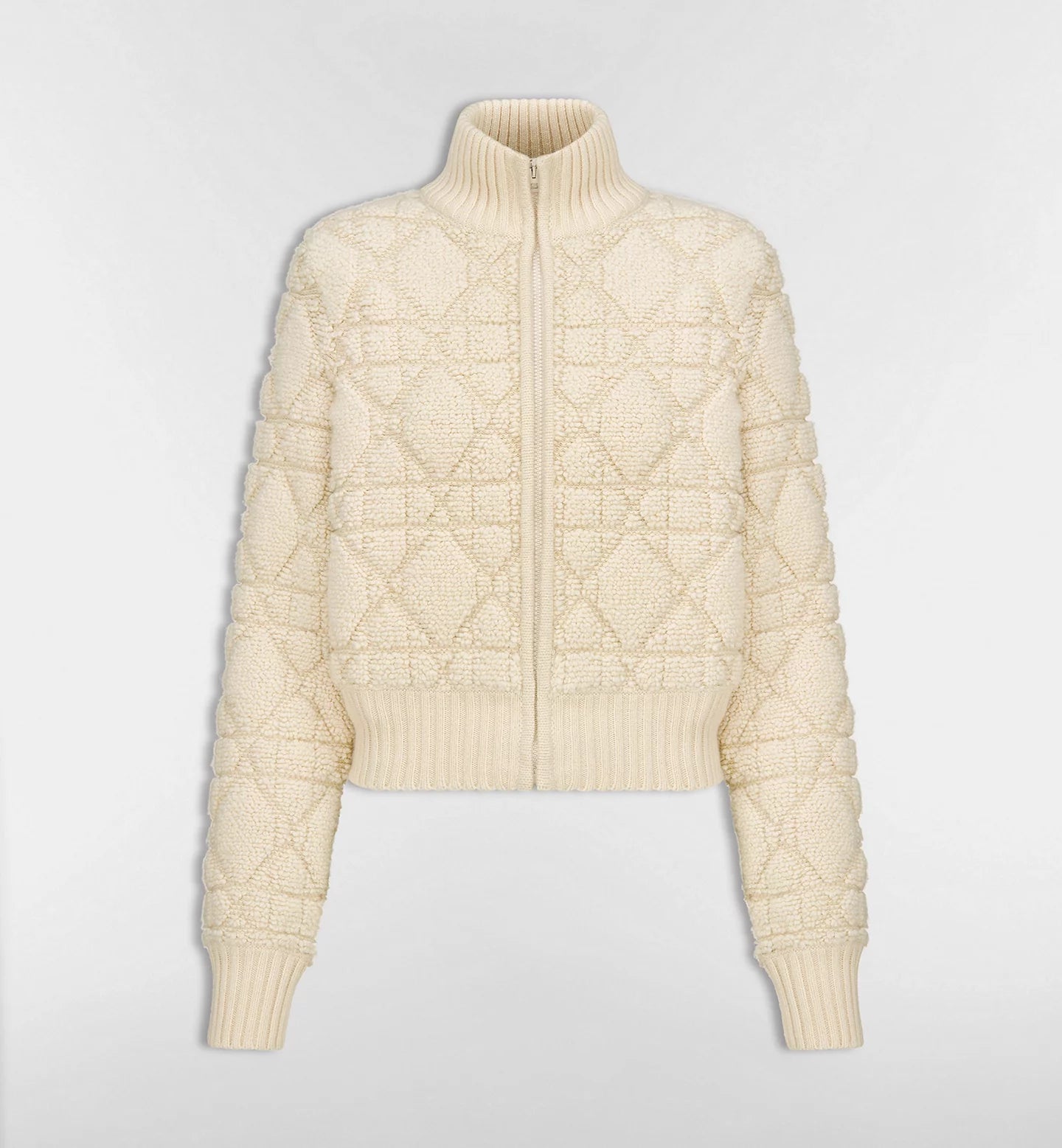 Cardigan Dior zippé Macrocannage - Beige