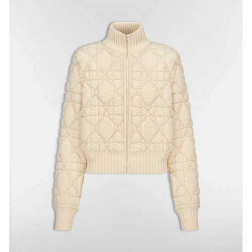 Cardigan Dior zippé Macrocannage - Beige