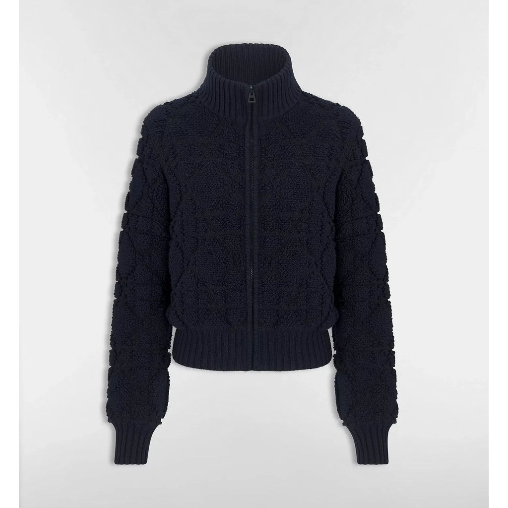 Cardigan Dior zippé Macrocannage - Bleu
