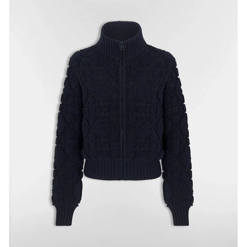 Cardigan Dior zippé Macrocannage - Bleu