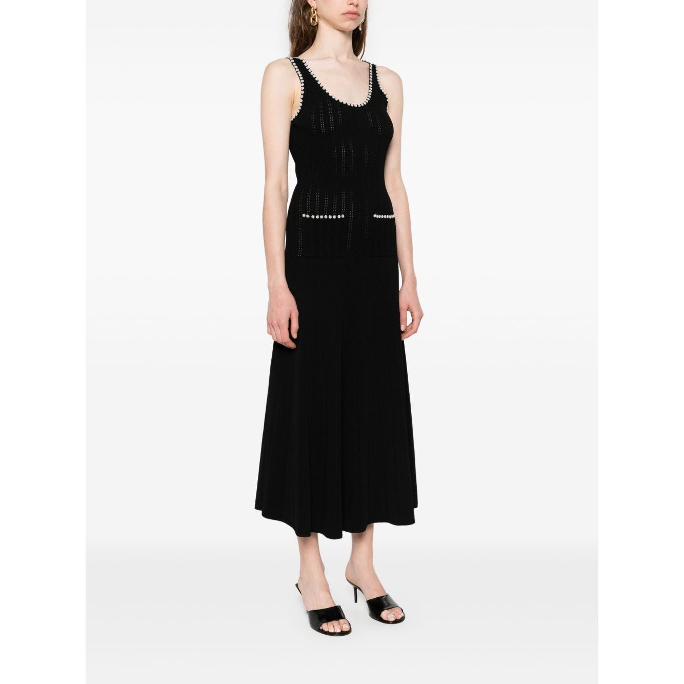 Robe Sandro - Longue à perles artificielles - Noir