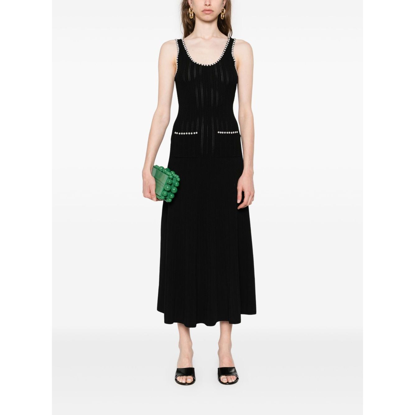 Robe Sandro - Longue à perles artificielles - Noir