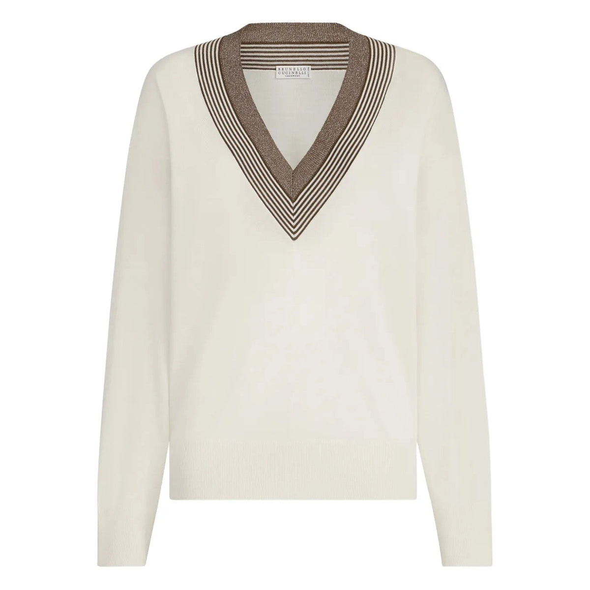 Pull Brunello Cucinelli - Rayé à col V