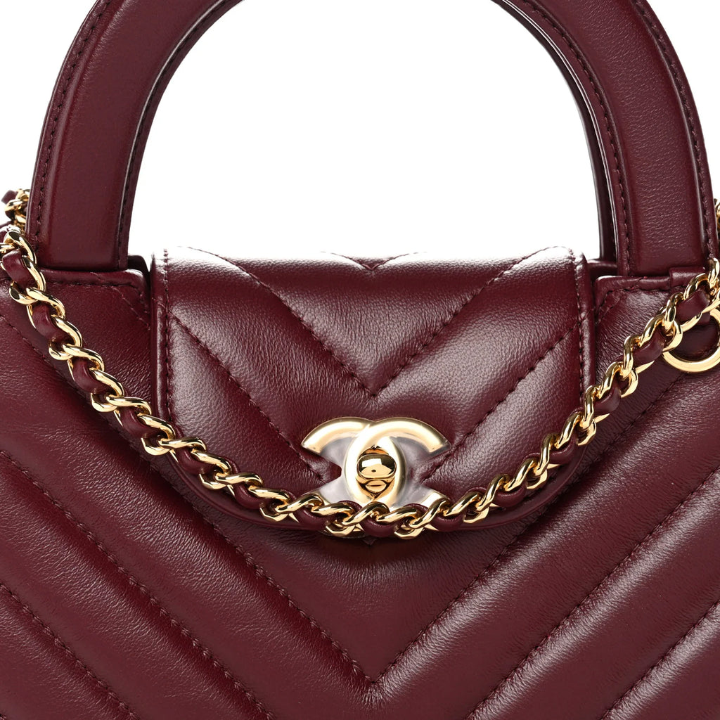 Sac Chanel - Mini Tote Bag Shiny Lamb - Bordeaux
