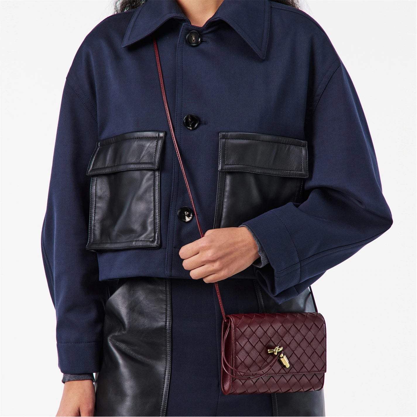 Sac Bottega Veneta Andiamo Pouch - Bordeaux