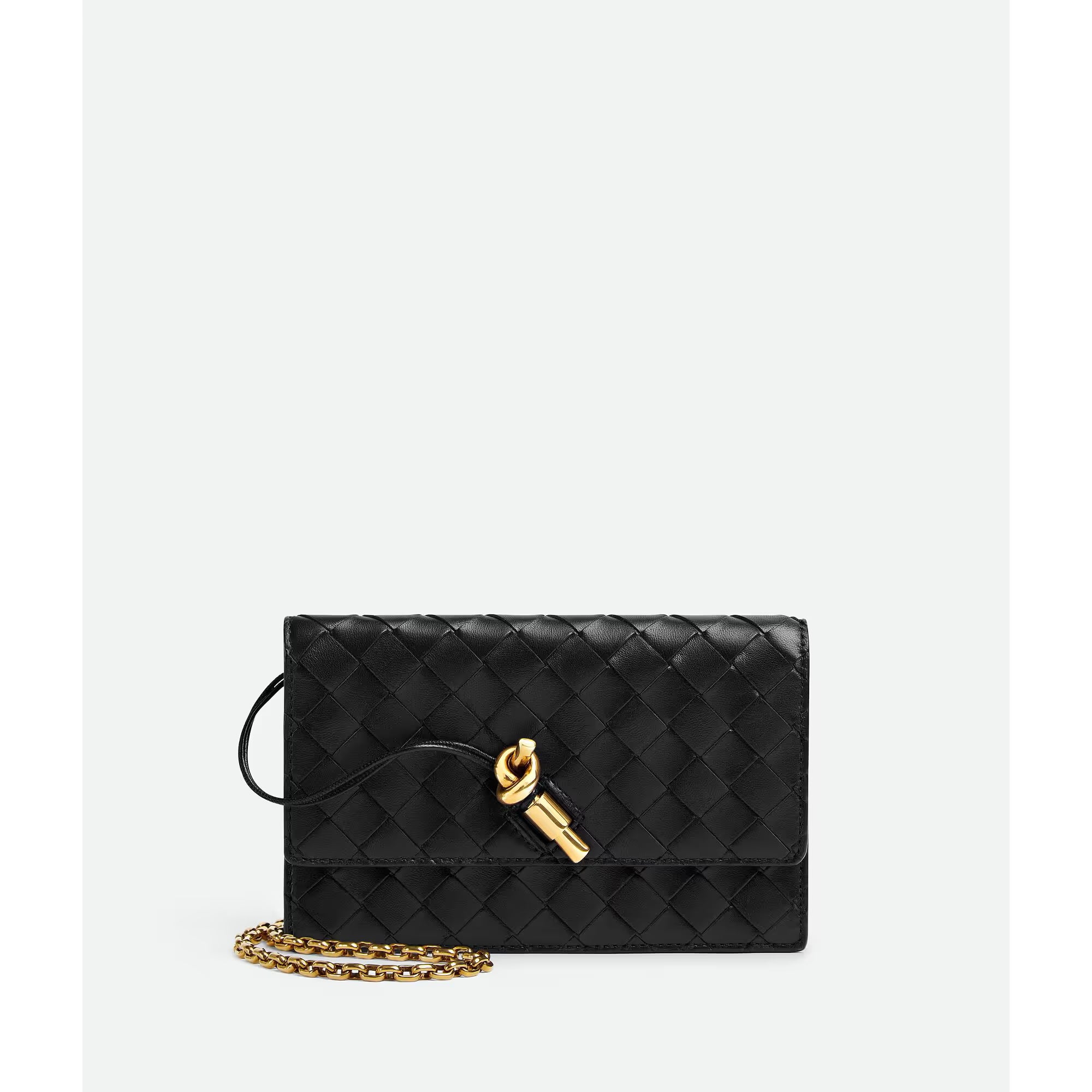 Sac Bottega Veneta Andiamo Pouch on Chain - Noir