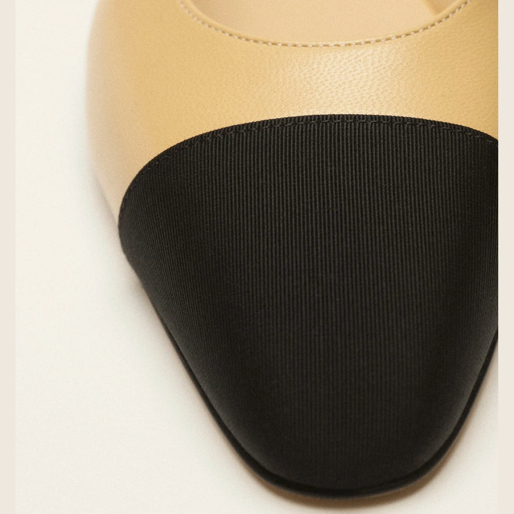 Sandales Chanel - À Bride arrière - Beige / Noir