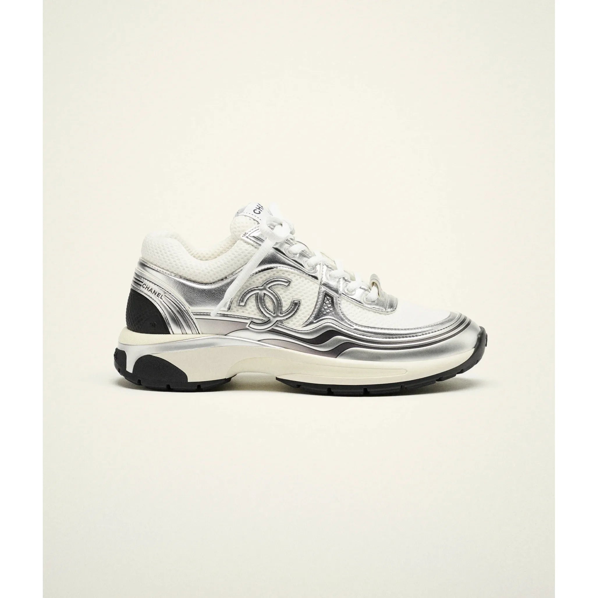 Espadrilles Chanel - Argent / Blanc