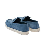 Prada - mocassins à plaque logo - Bleu