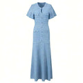 Robe Sandro - Longue Maille Strassée - Bleu Ciel