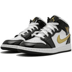 Air Jordan 1 Mid “Black Gold Patent Leather”