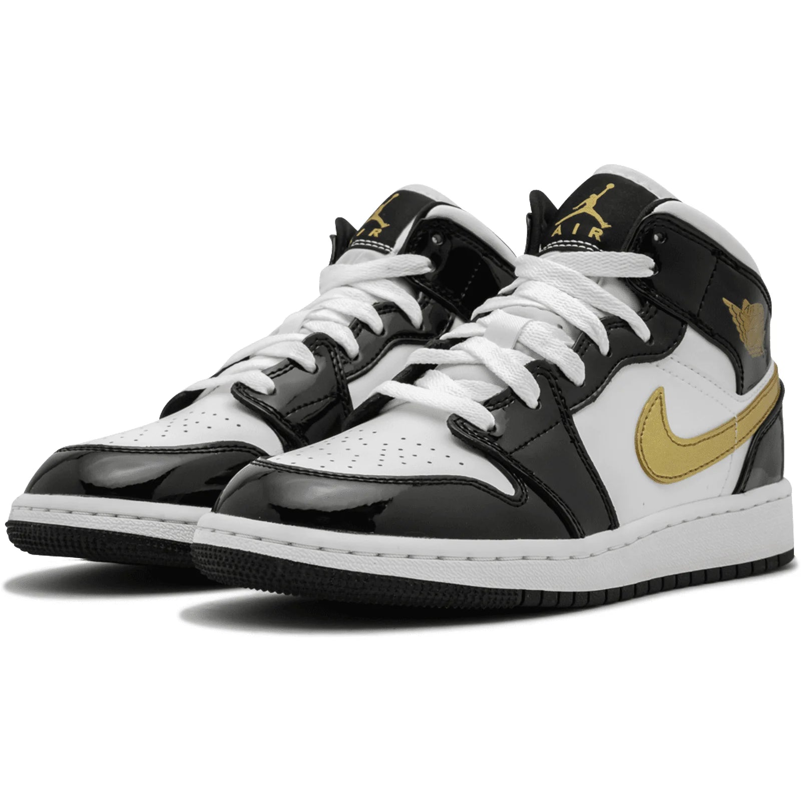 Air Jordan 1 Mid “Black Gold Patent Leather”