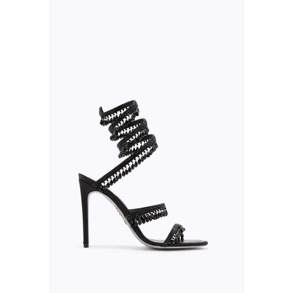 Talons René Caovilla - Orné de cristaux - Noir - 80mm