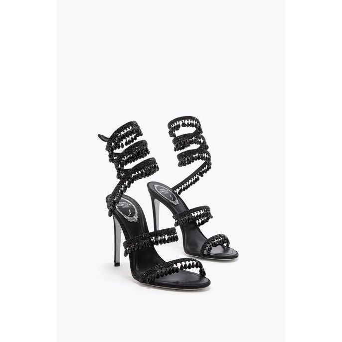Talons René Caovilla - Orné de cristaux - Noir - 80mm