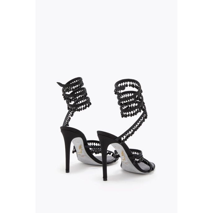 Talons René Caovilla - Orné de cristaux - Noir - 80mm
