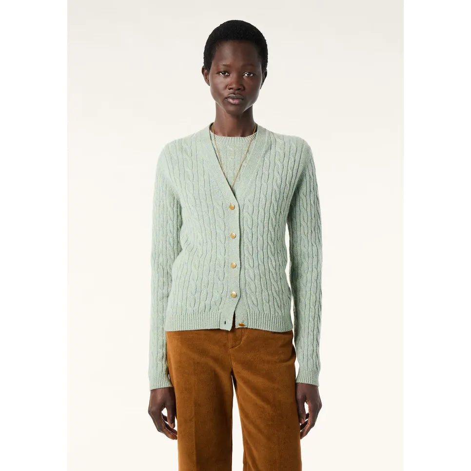 Cardigan Loro Piana Treccia - Vert