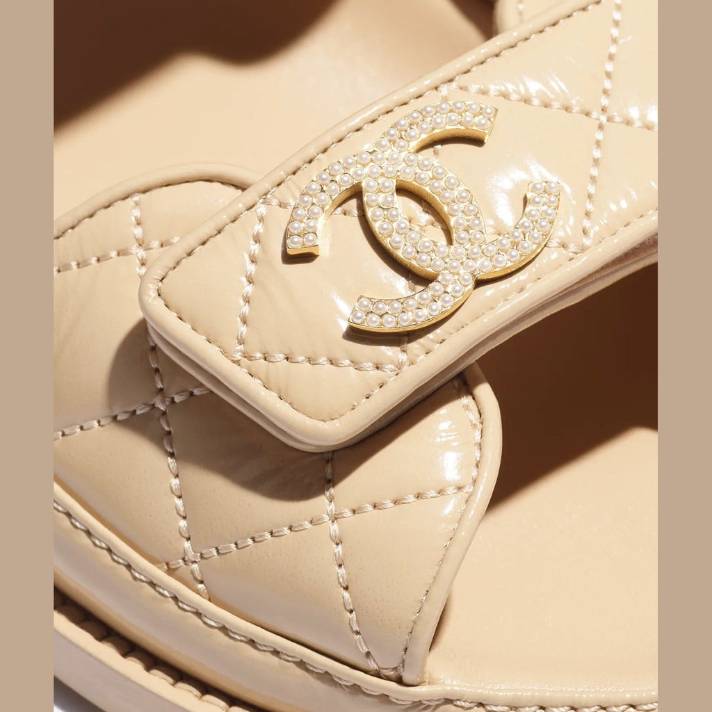 Sandales Chanel - CC Chain Dad Sandal - Beige