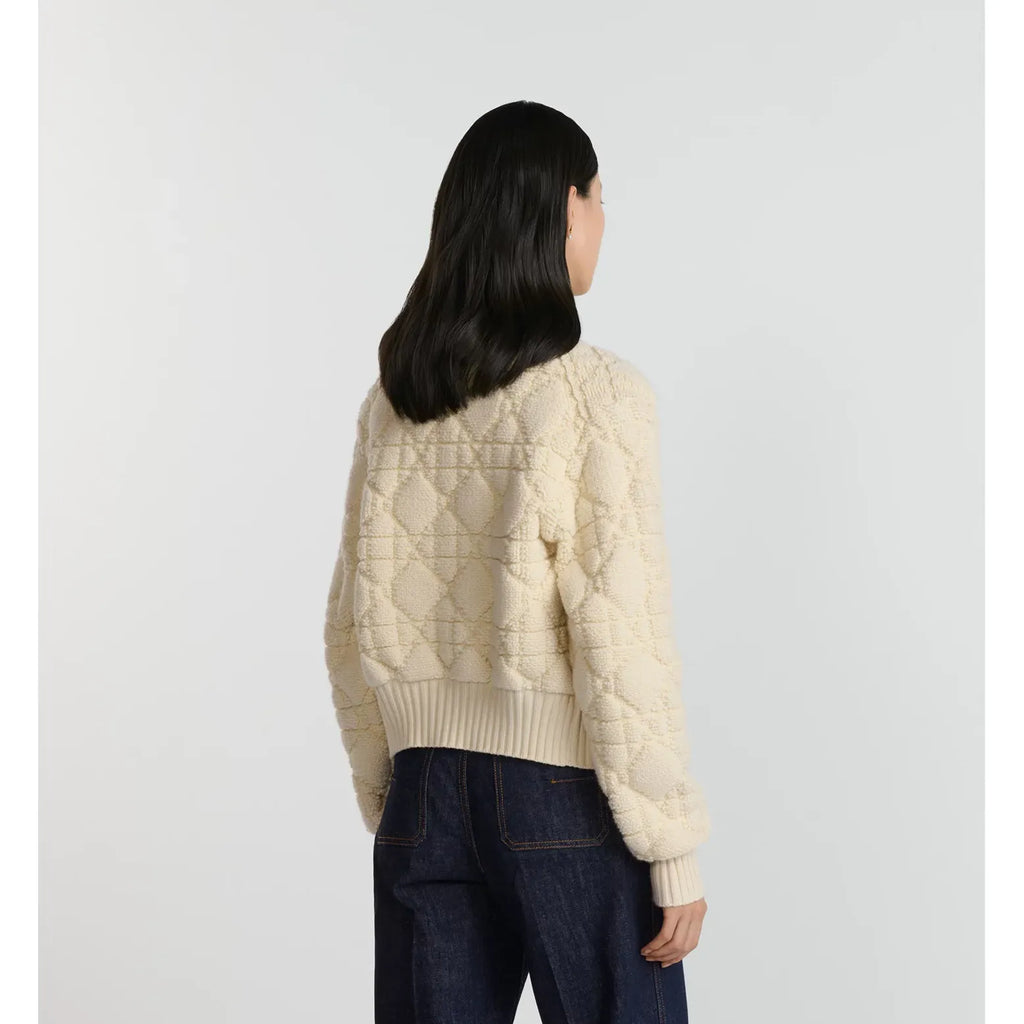 Cardigan Dior zippé Macrocannage - Beige