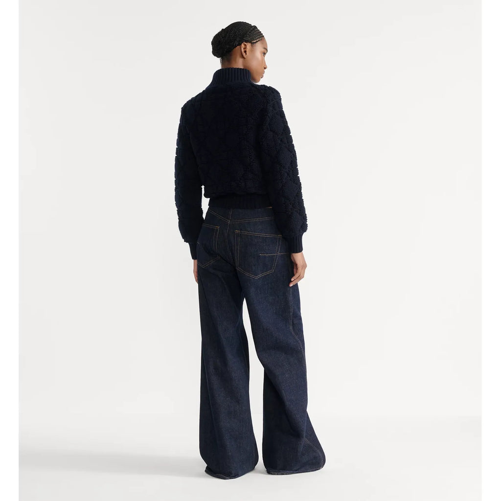 Cardigan Dior zippé Macrocannage - Bleu