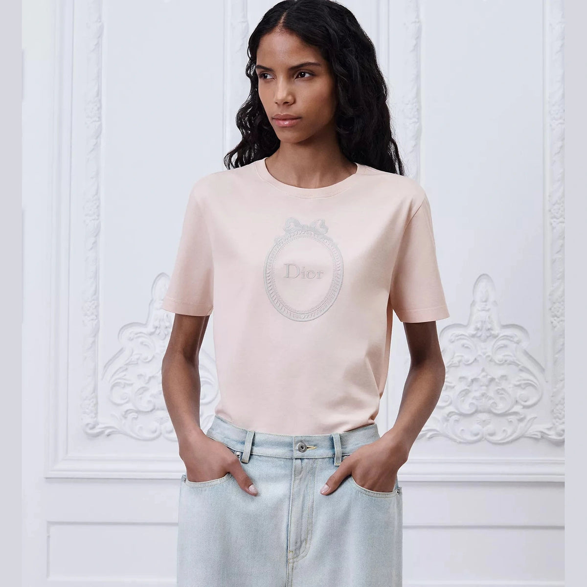 T-Shirt Dior - Médaillon ajusté - Rose