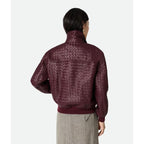 Blouson Bottega Veneta en cuir Intrecciato - Bordeaux