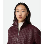 Blouson Bottega Veneta en cuir Intrecciato - Bordeaux