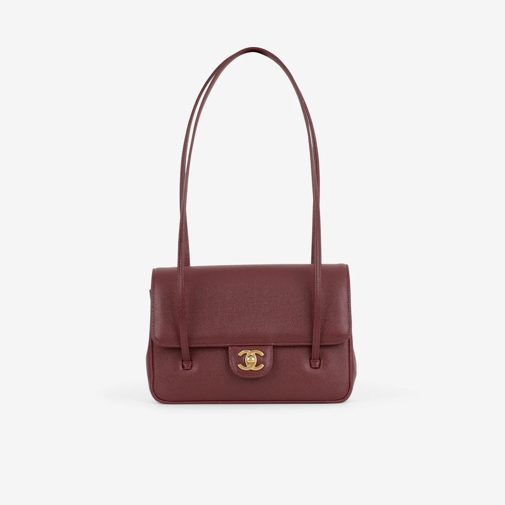 Sac Chanel - Shiny Caviar Preppy Coco - Mini - Bordeaux