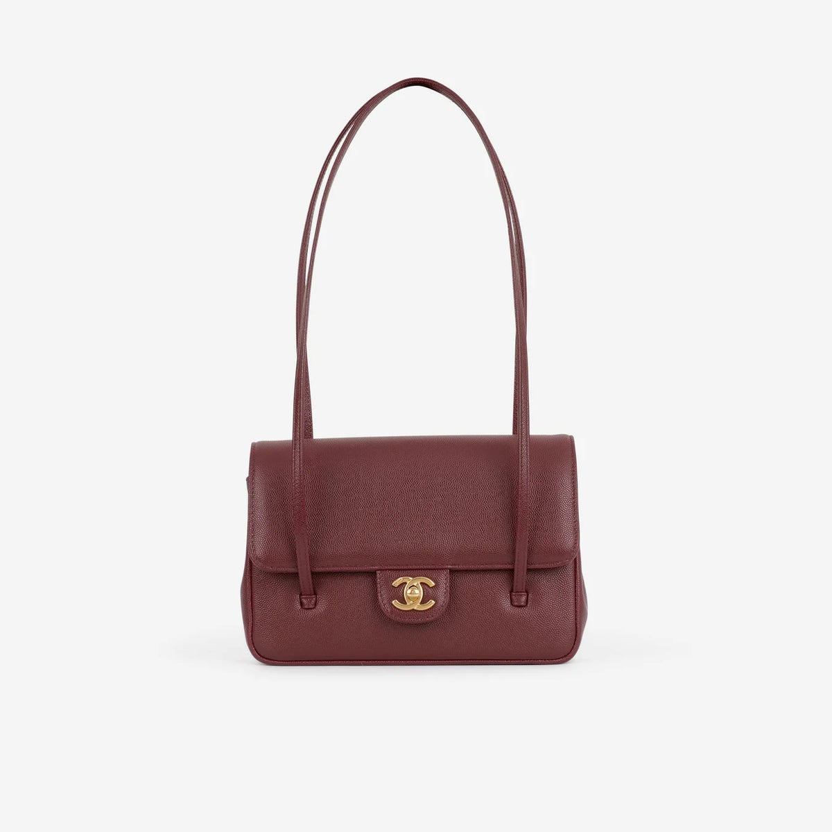 Sac Chanel - Shiny Caviar Preppy Coco - Mini - Bordeaux