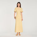 Robe Sandro - Longue Maille Strassée - Gold