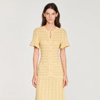Robe Sandro - Longue Maille Strassée - Gold
