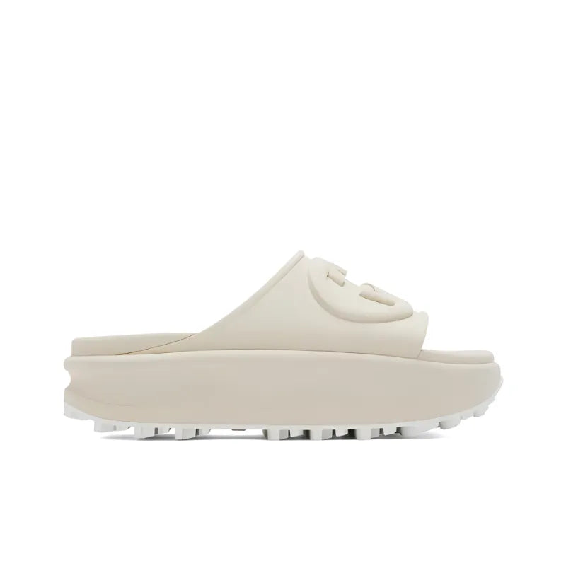 Claquettes Gucci - Interlocking G à plateforme - Blanc