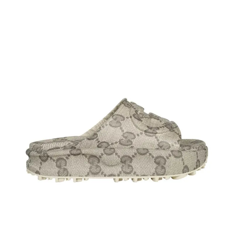 Claquettes Gucci - Interlocking G à plateforme - Argent
