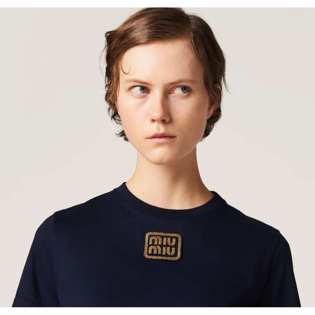 T-Shirt Miu Miu - Coton - Noir