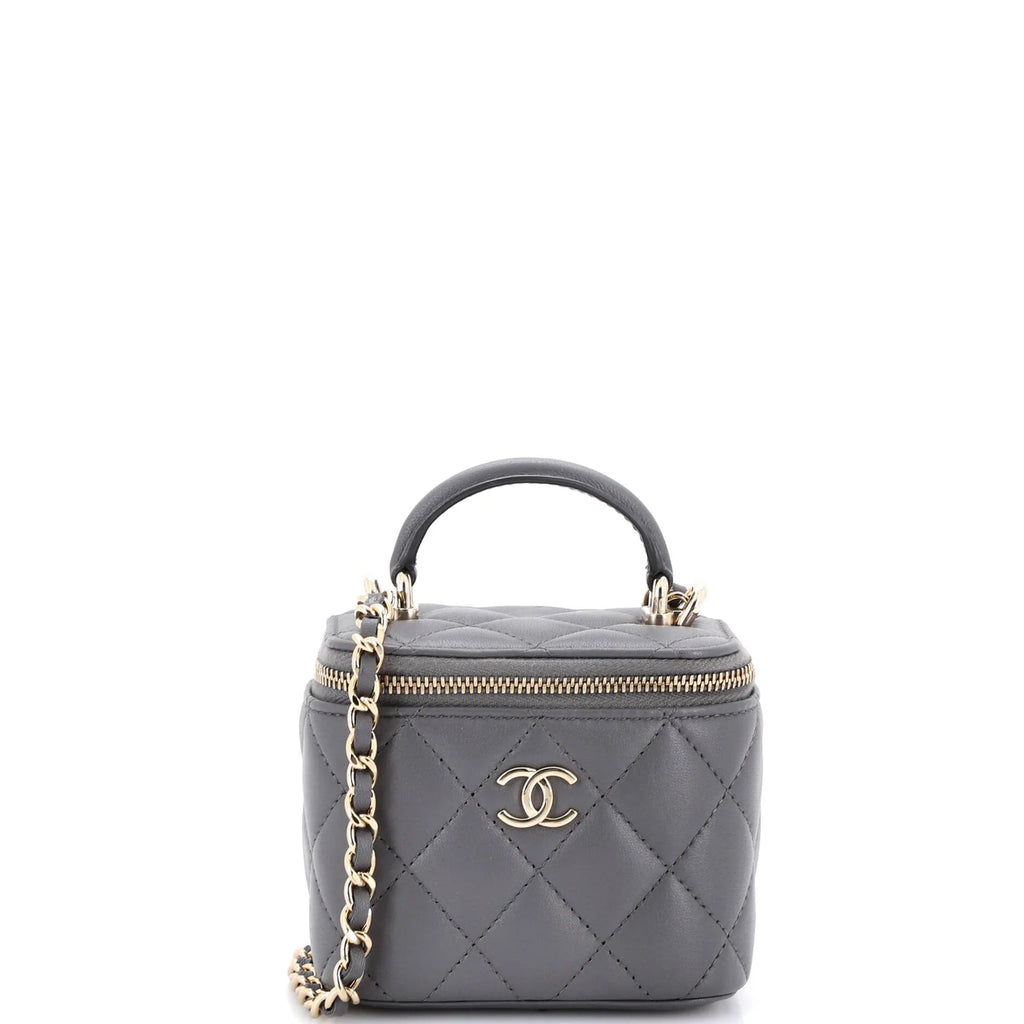 Sac Chanel Vanity Case Petit Agneau - gris