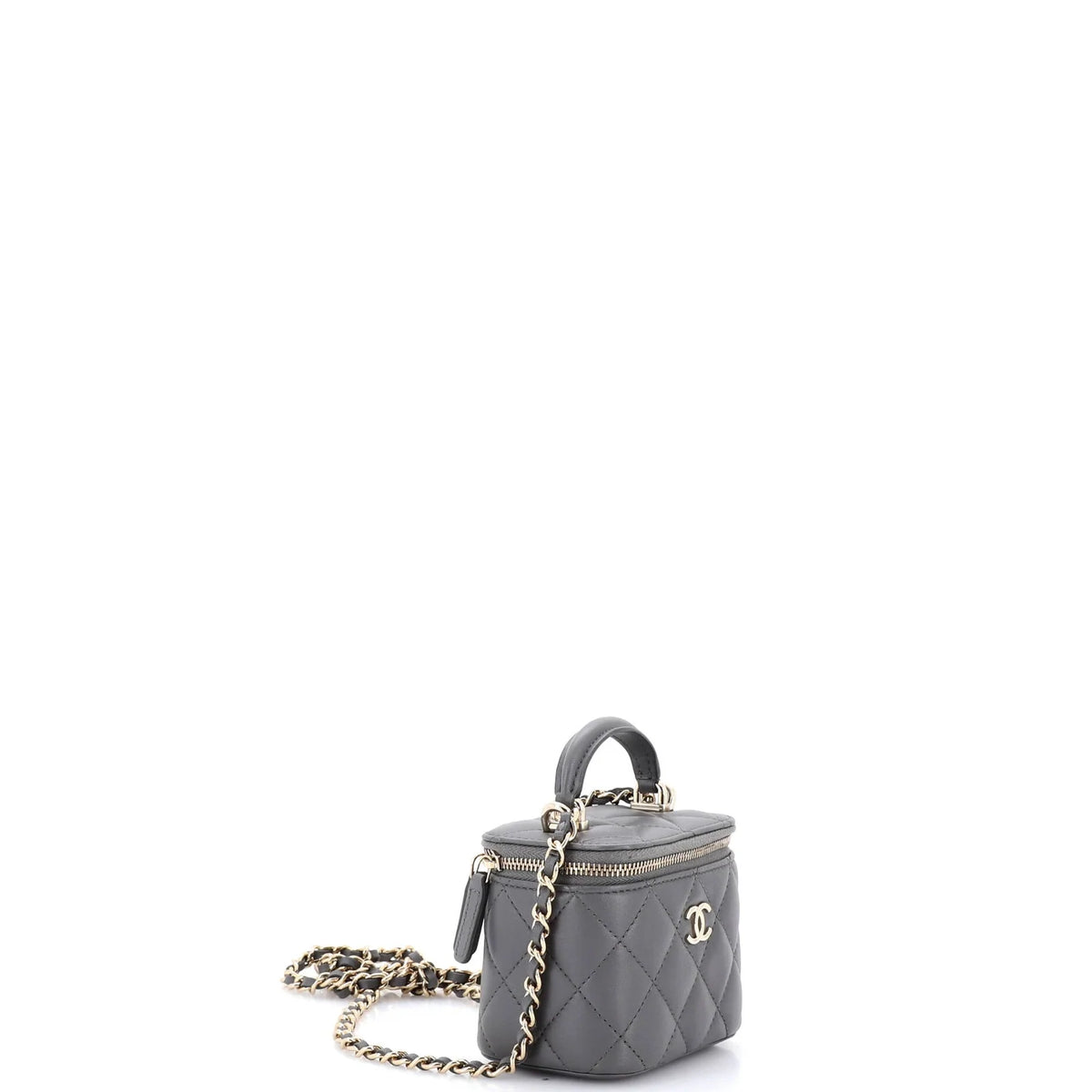 Sac Chanel Vanity Case Petit Agneau - gris