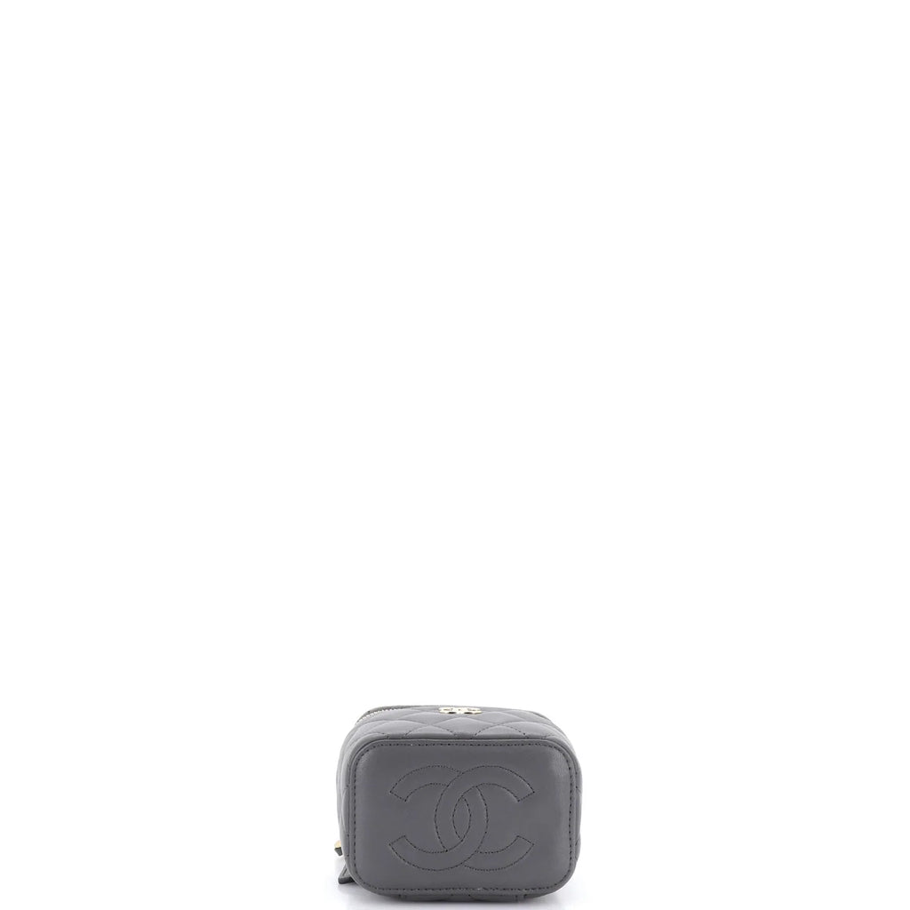 Sac Chanel Vanity Case Petit Agneau - gris