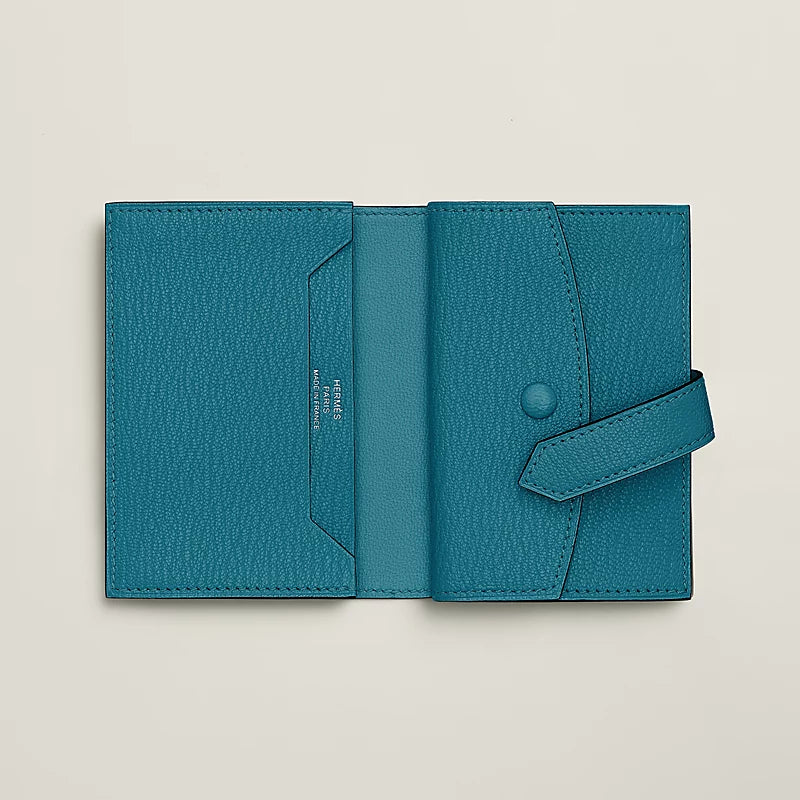 Portefeuille Hermès Béarn mini - Bleu