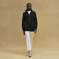 Blouson Hermès détails cuir - Noir