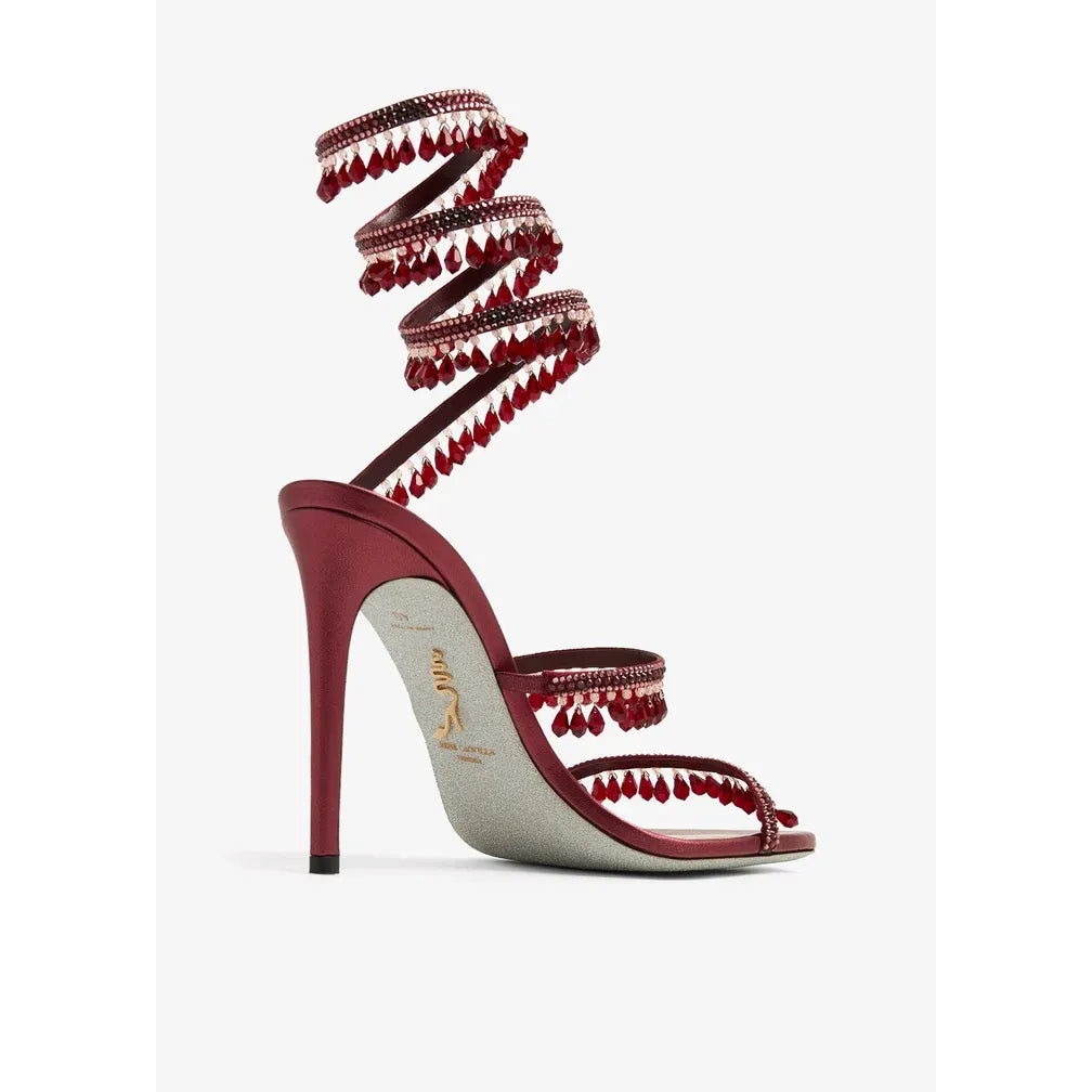 Talons René Caovilla - Orné de cristaux - Rouge - 105mm