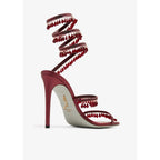 Talons René Caovilla - Orné de cristaux - Rouge - 105mm